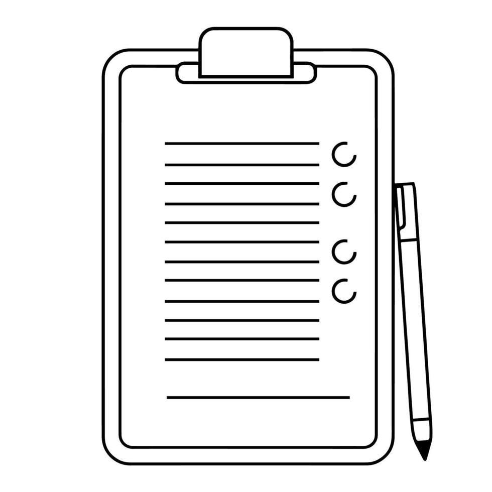 Minimalist list task text write outline icon. vector