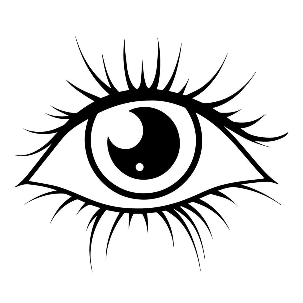 Elegant outline icon of a luxurious eye. vector