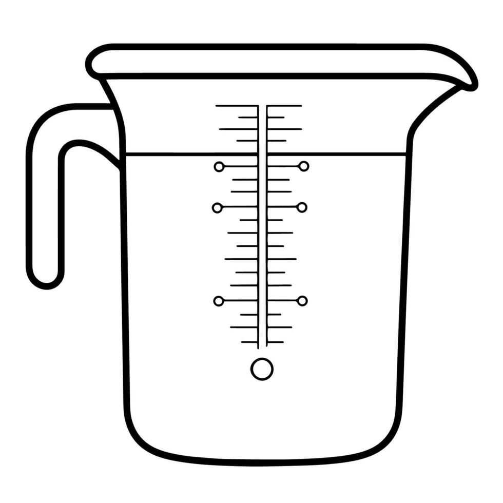 Crisp outline icon of a measuring cup. vector