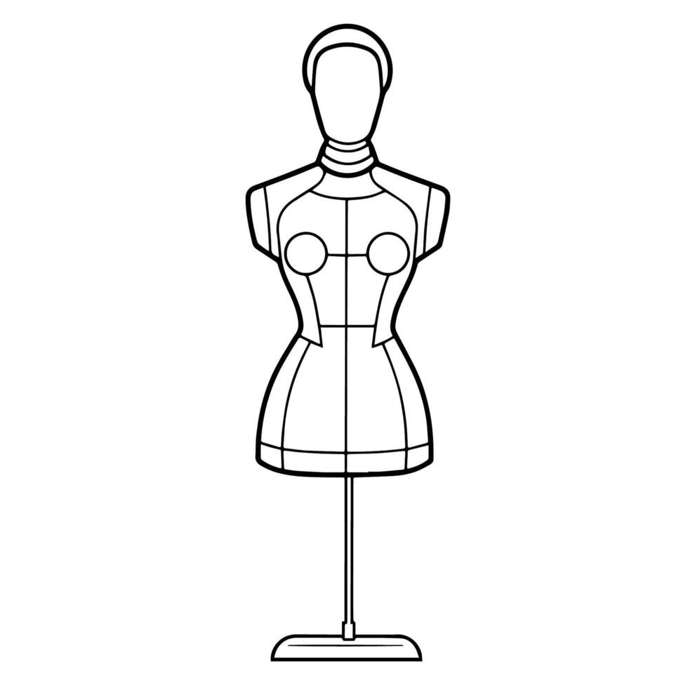Elegant mannequin outline icon for versatile designs. vector