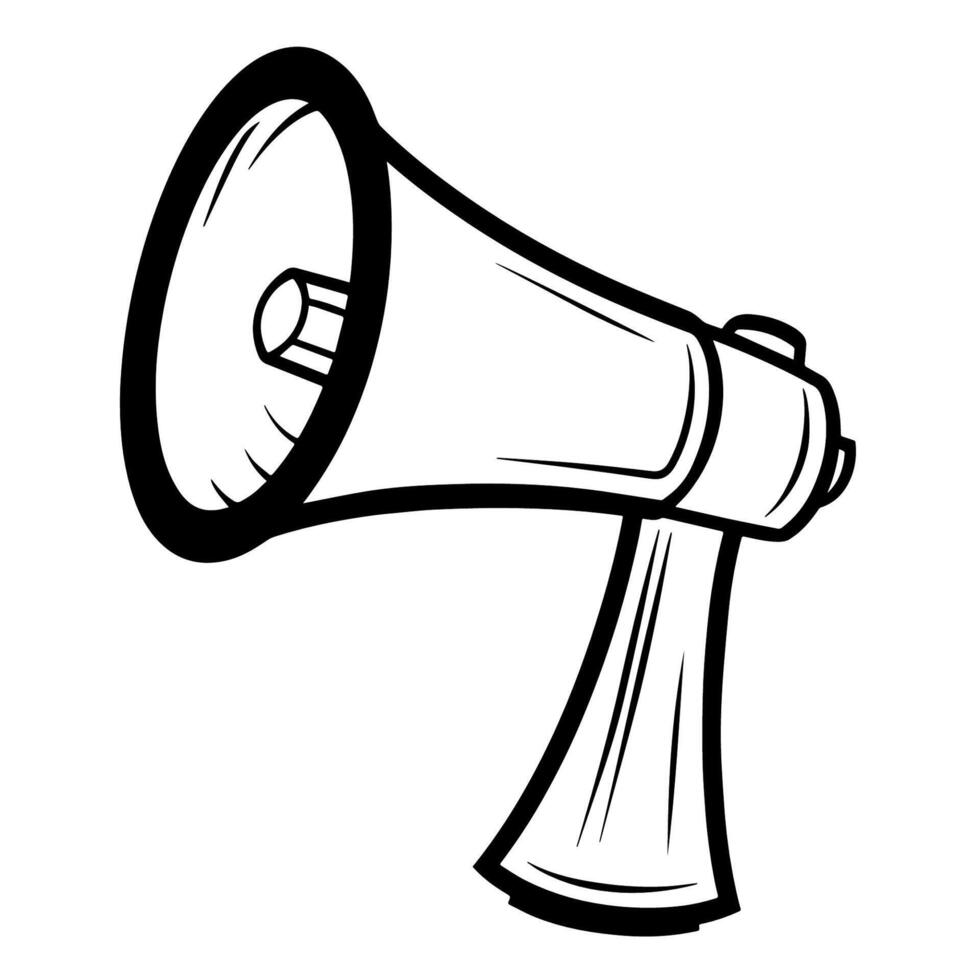 outline icon of a megaphone for communication designs. vector