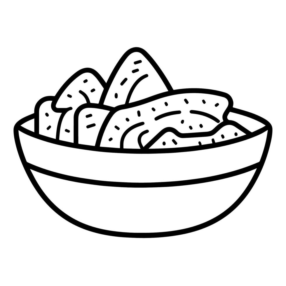 outline icon of nachos for culinary designs. vector