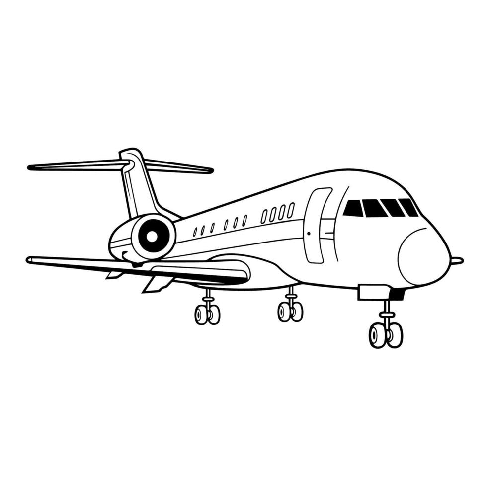 Sleek outline of military air transport icon for strategic designs. Symbol of defense. vector