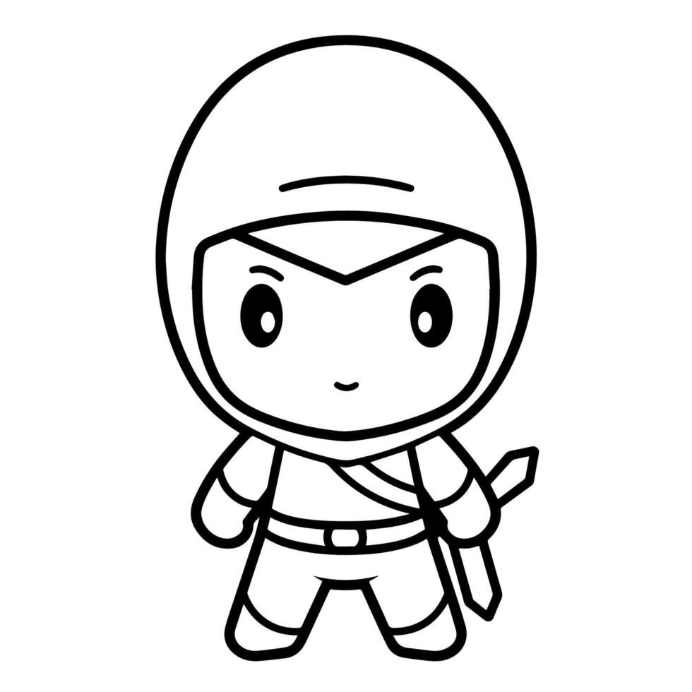 outline icon of a ninja for martial arts designs. vector