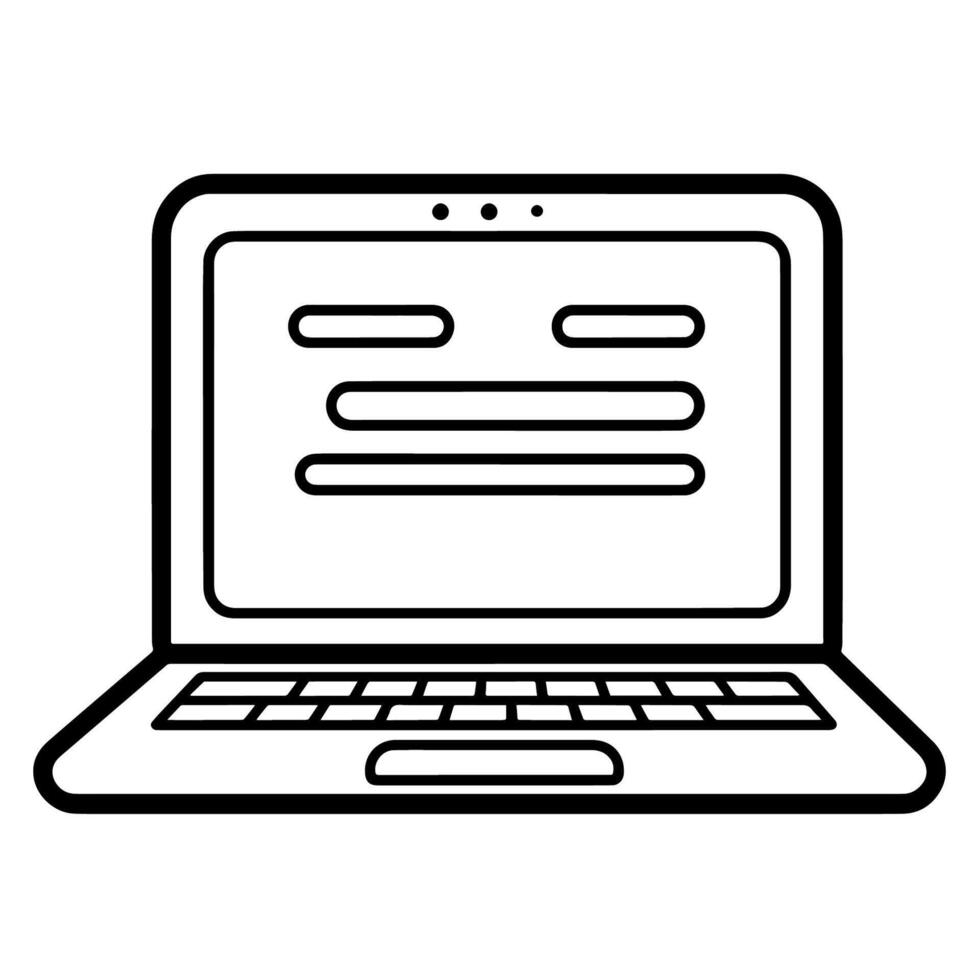 Sleek online questionnaire outline icon for digital surveys. vector