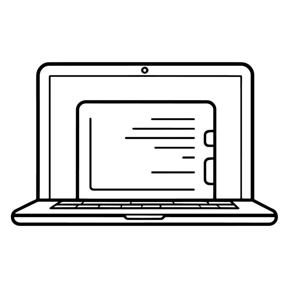 Sleek online questionnaire outline icon for digital surveys. vector