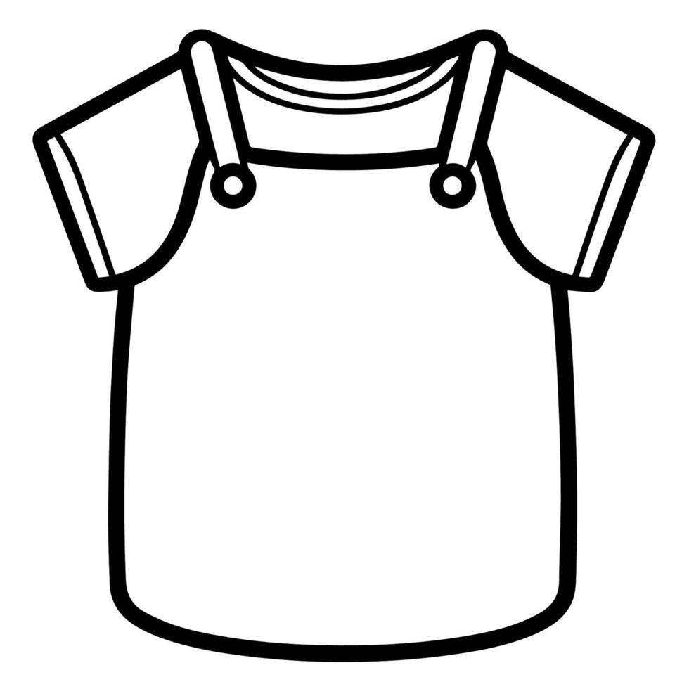 Stylish overall outline icon for fashion and workwear designs. vector