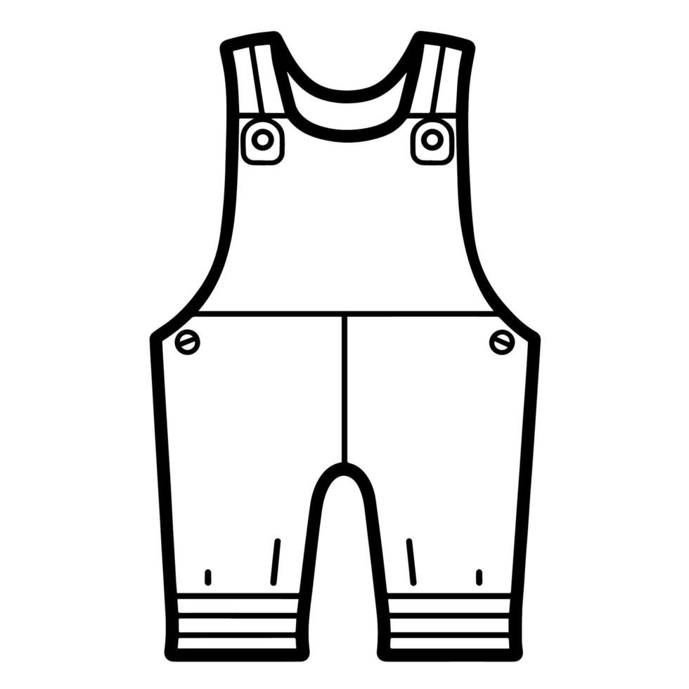 Stylish overall outline icon for fashion and workwear designs. vector