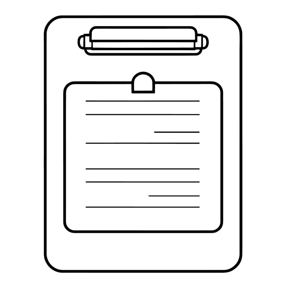 Simple questionnaire outline icon for surveys and forms. vector