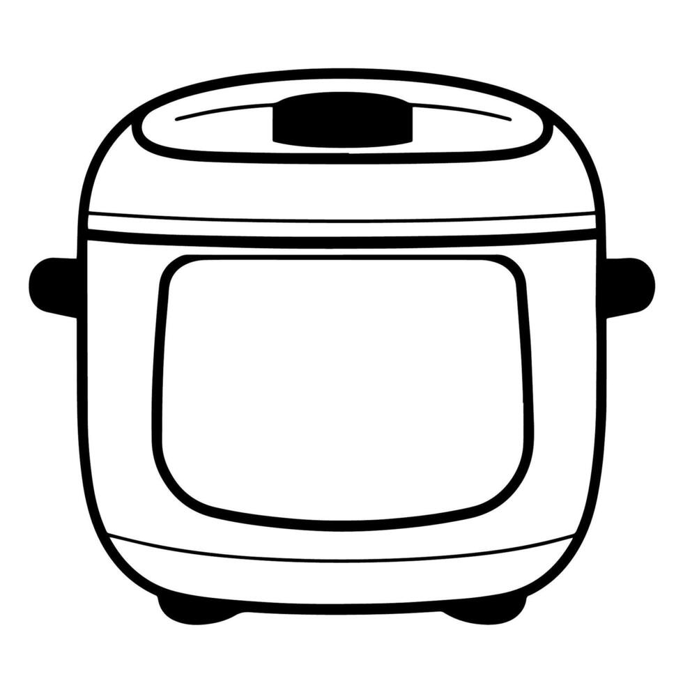 Simplify kitchen visuals with a rice cooker outline icon, ideal for culinary designs. vector
