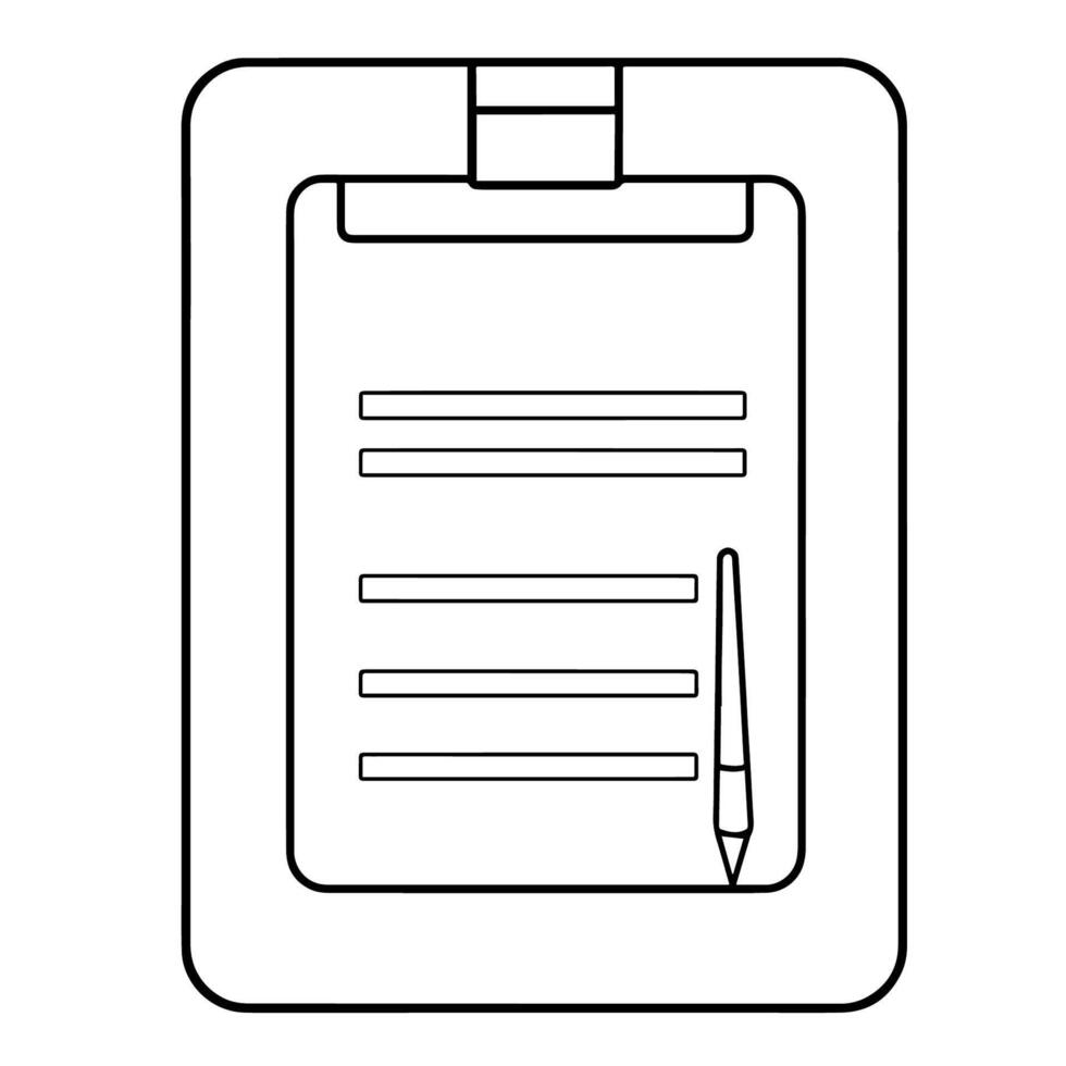 Simple questionnaire outline icon for surveys and forms. vector
