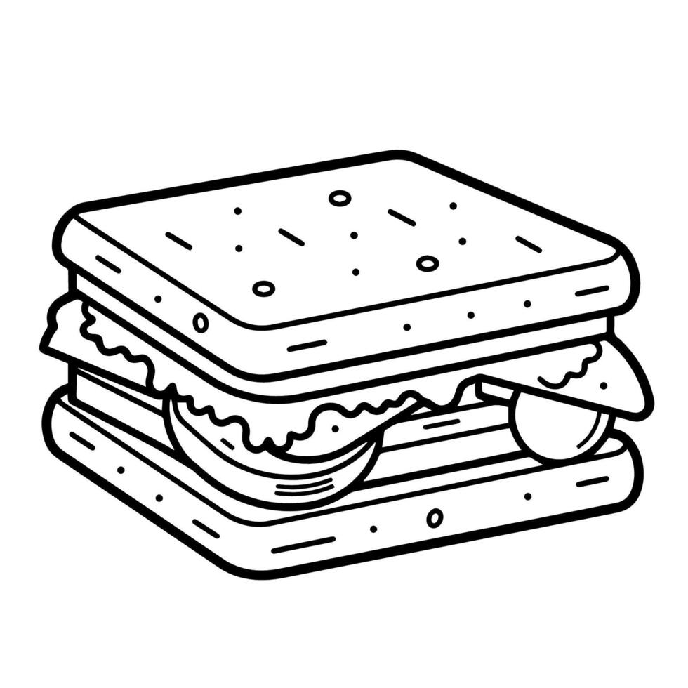Whet appetites with a sandwich outline icon, perfect for food-related designs. vector