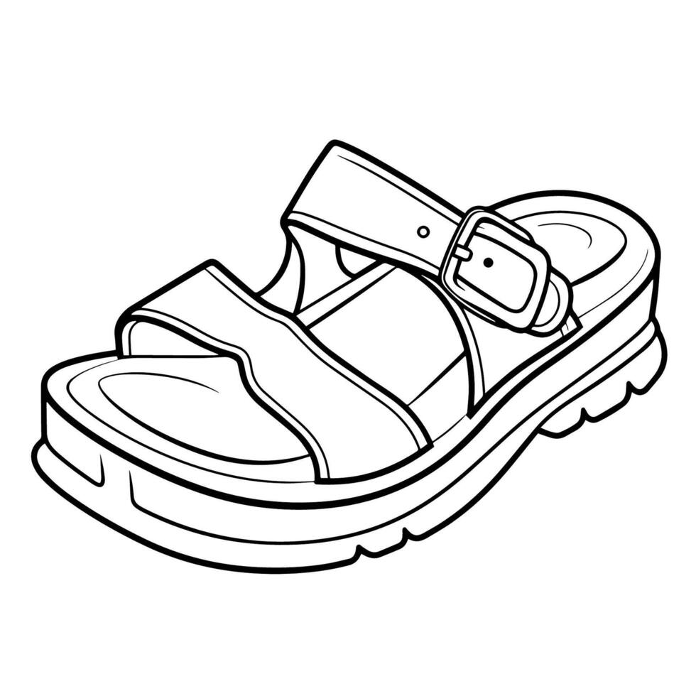 Step into style with a sandal outline icon, perfect for fashion-themed designs. vector