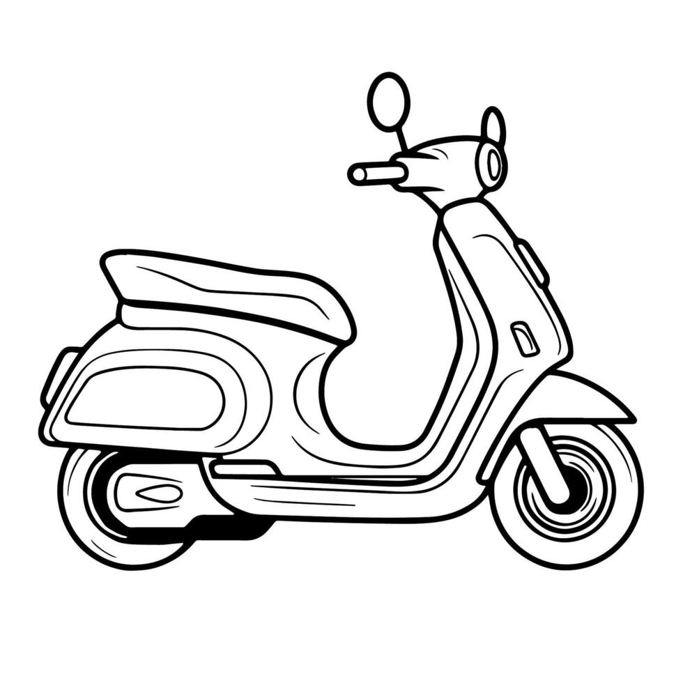 Stylish outline icon of a scooter for urban designs. vector