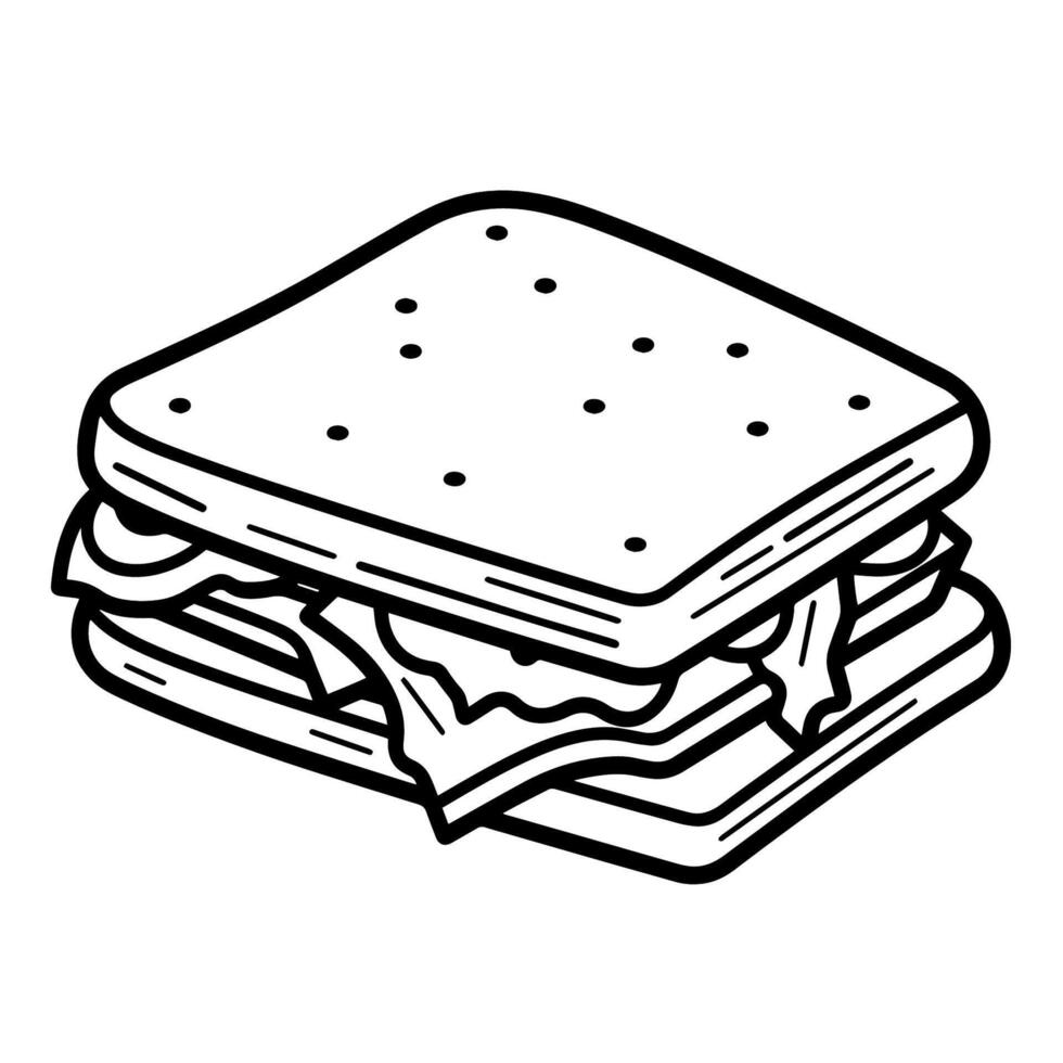 Whet appetites with a sandwich outline icon, perfect for food-related designs. vector
