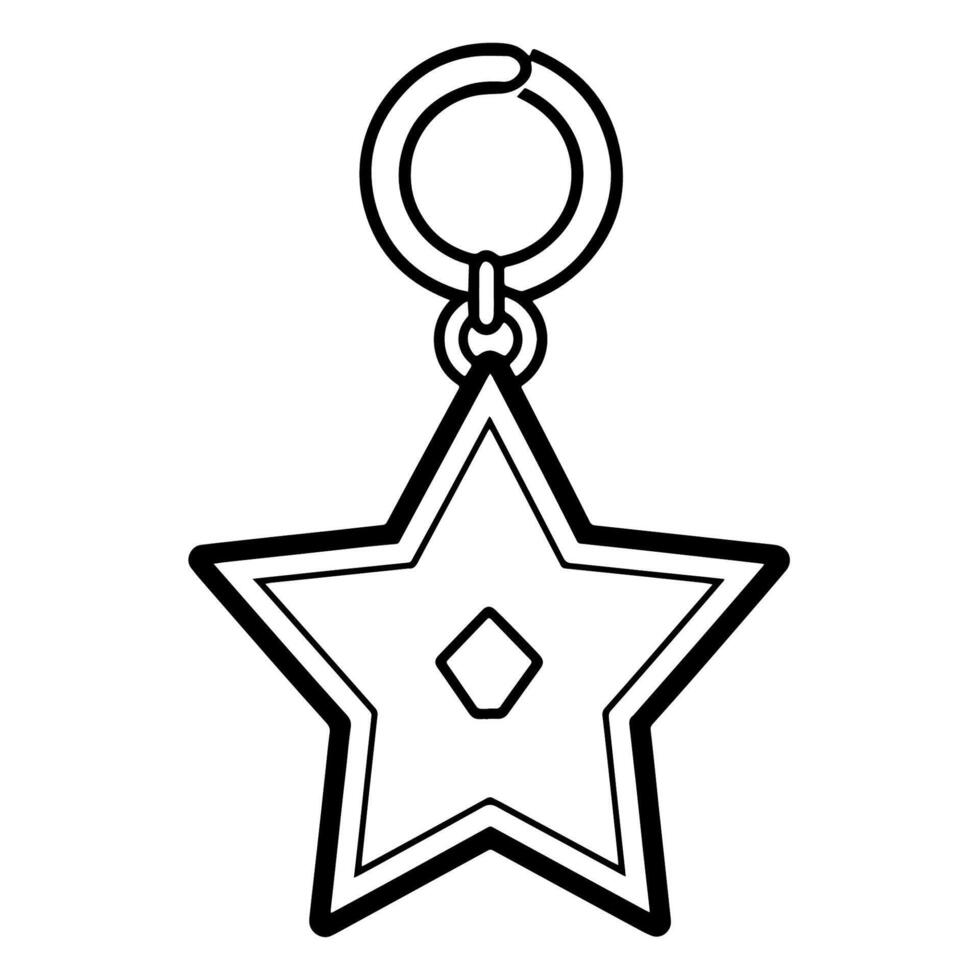 Accessorize effortlessly with a simple keychain outline icon, ideal for everyday designs. vector