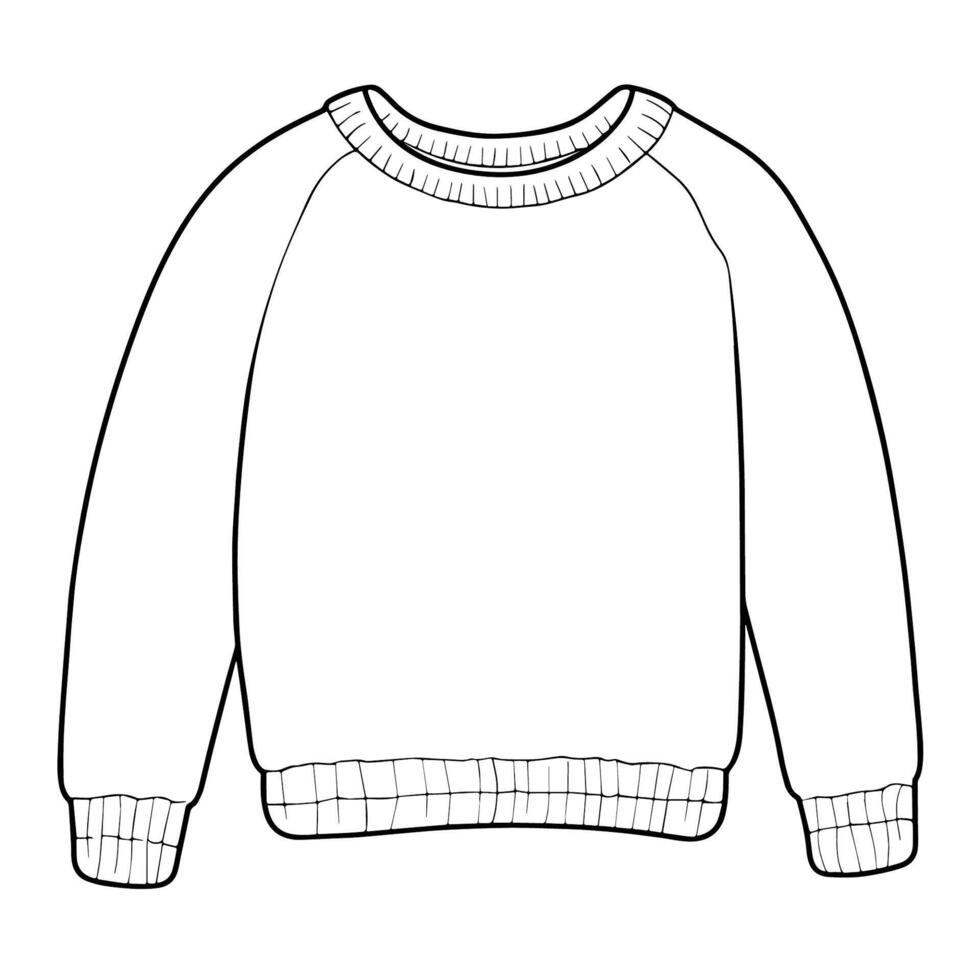 illustration of a sweater outline icon, perfect for winter fashion designs. vector