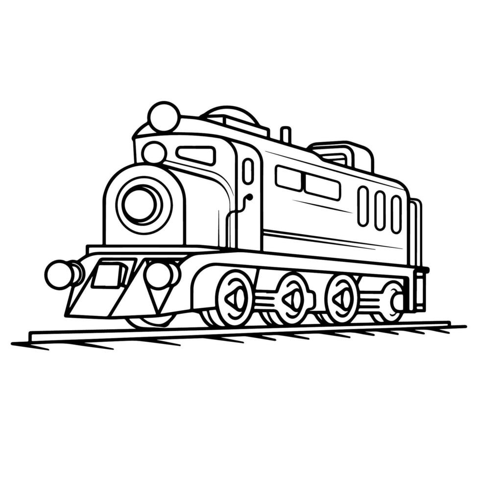 illustration of a toy train outline icon, perfect for kids' and transportation designs. vector