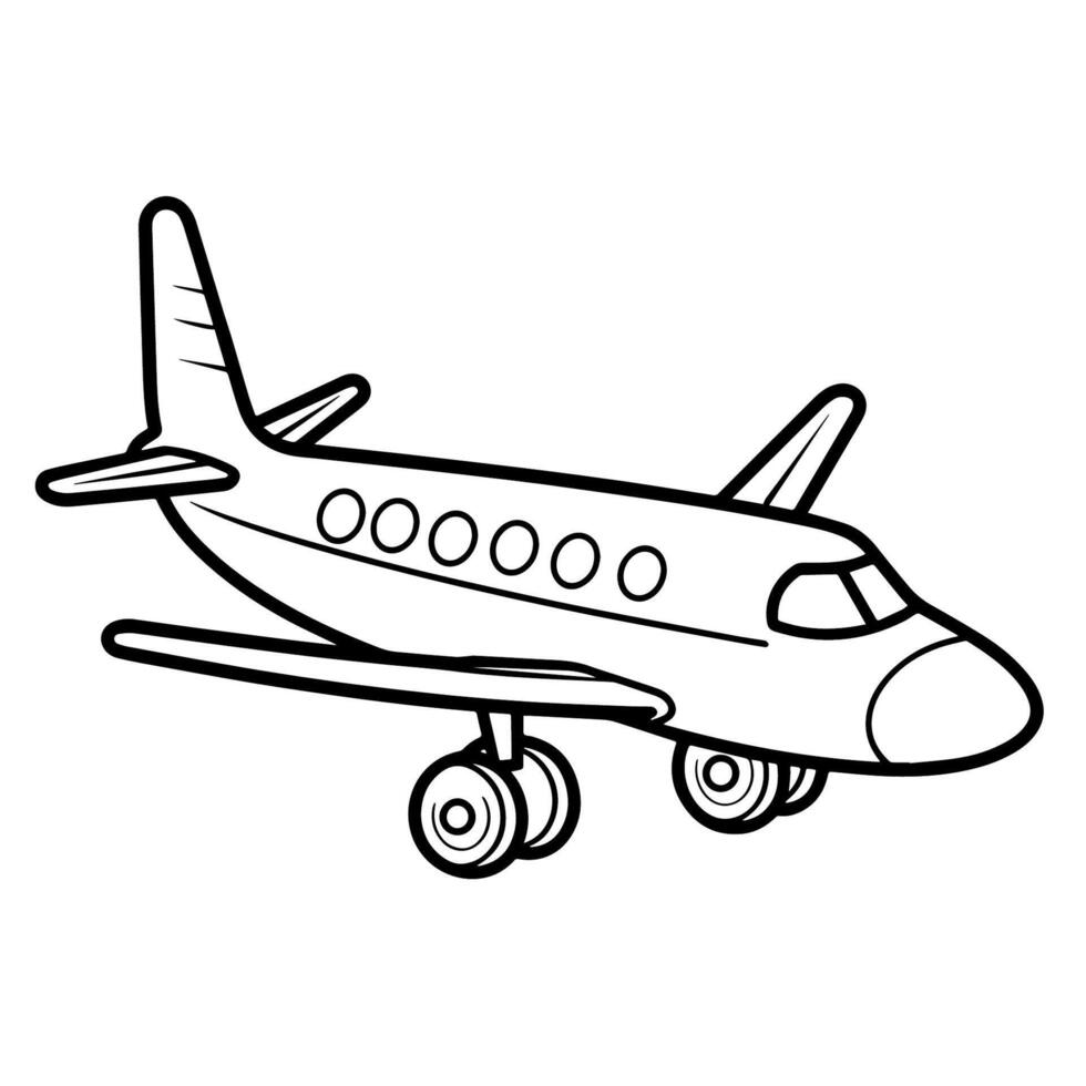 illustration of a toy plane outline icon, perfect for children's and travel designs. vector