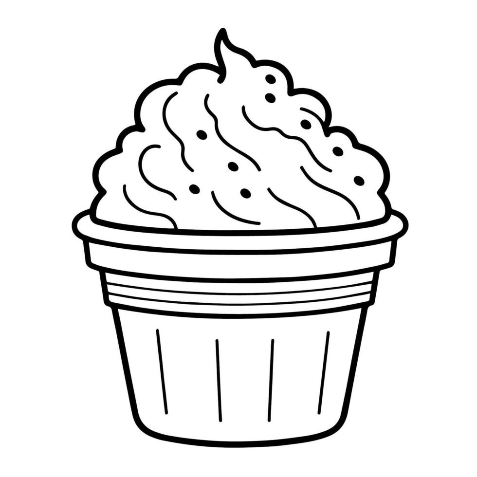 Tempting vanilla ice cream icon. Smooth outline illustration. vector