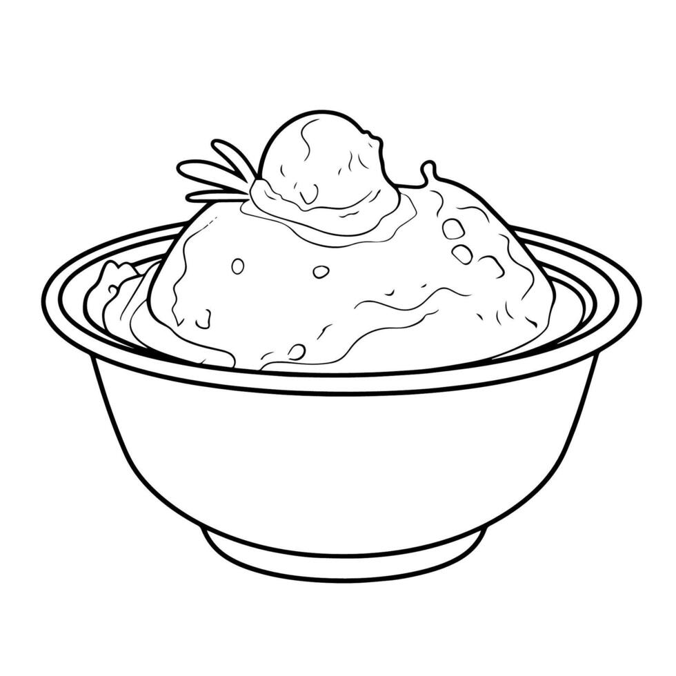 Tempting vanilla ice cream icon. Smooth outline illustration. vector