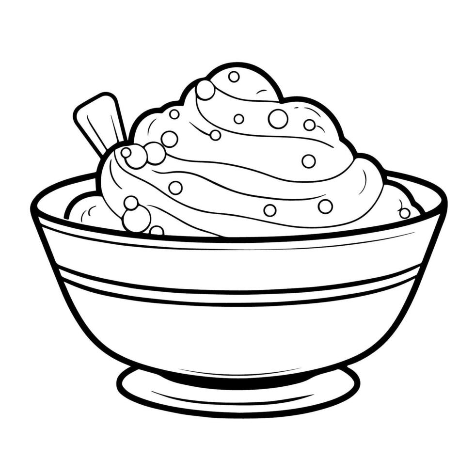 Tempting vanilla ice cream icon. Smooth outline illustration. vector