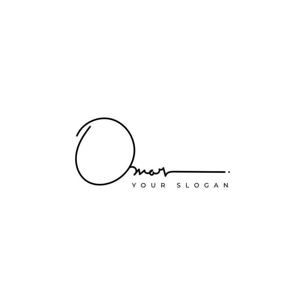 Omar name signature logo design vector