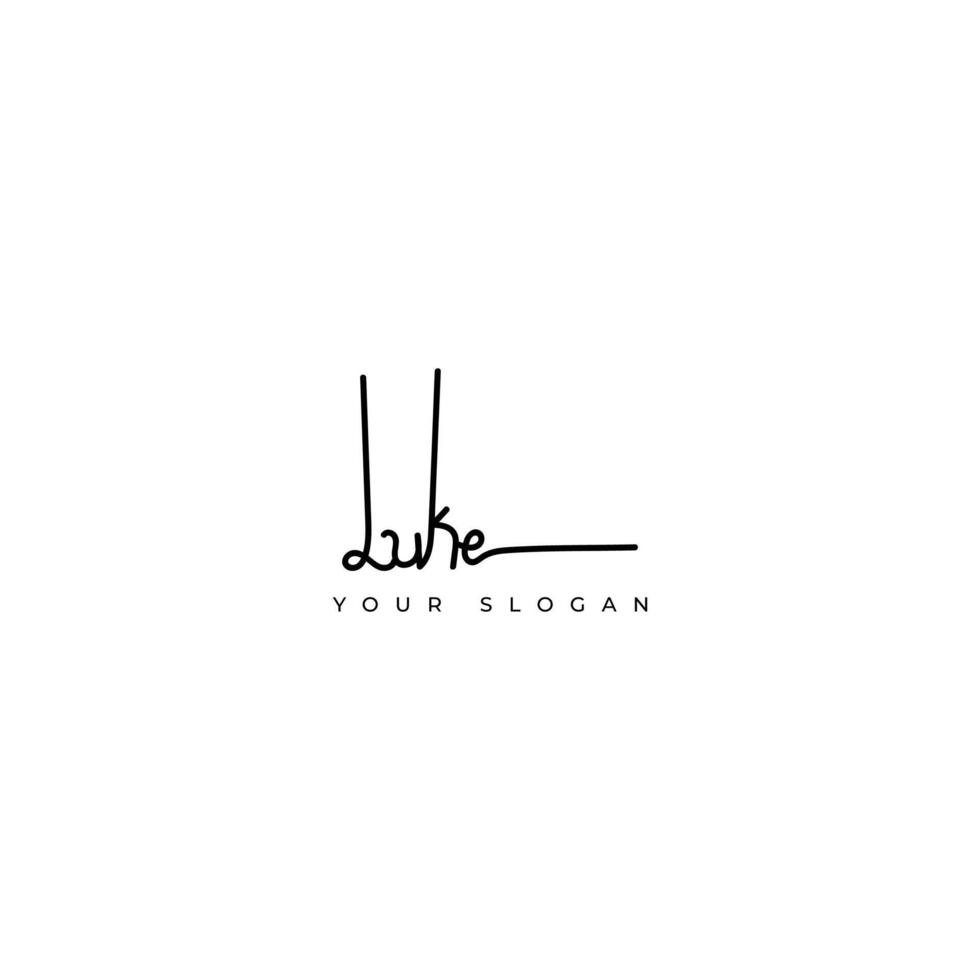 Luke name signature logo design vector