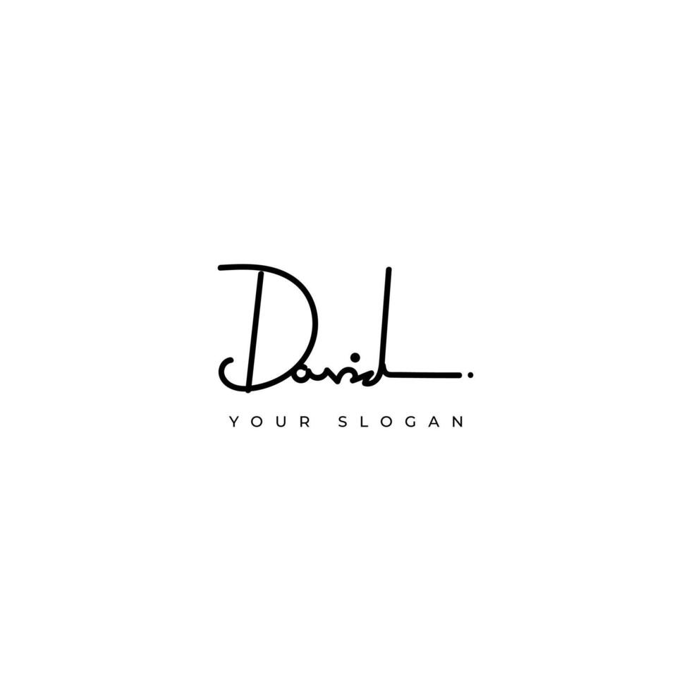 David name signature logo design vector