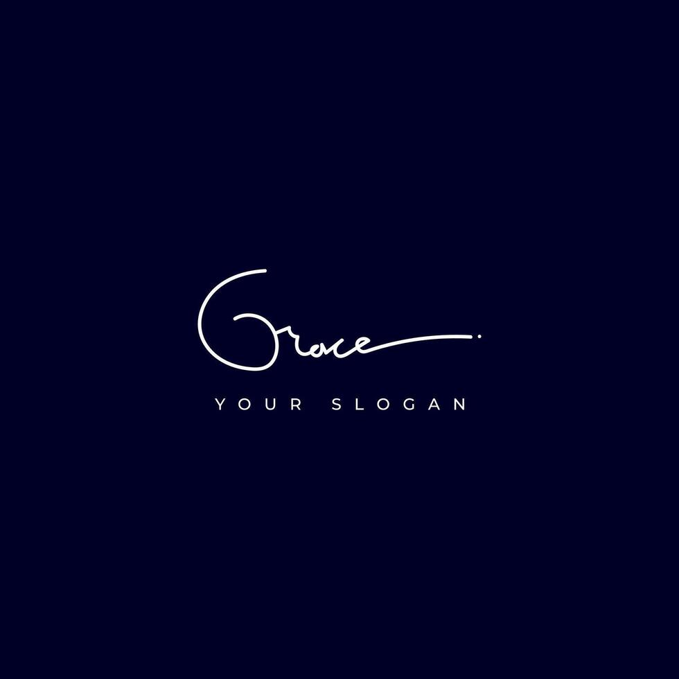 Grace name signature logo design vector
