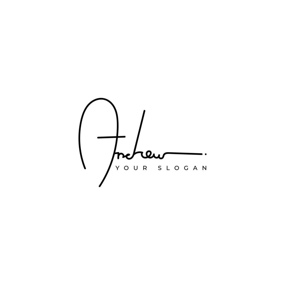 Andrew name signature logo design vector