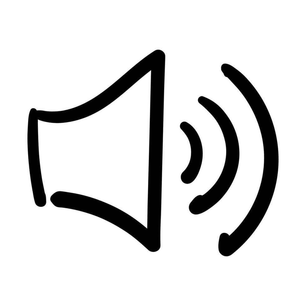 volume icon hand draw style black color vector