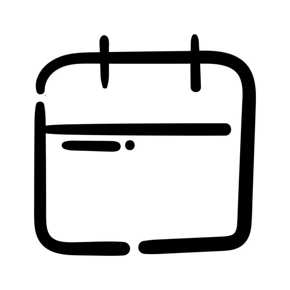 calendar icon hand draw style black color vector