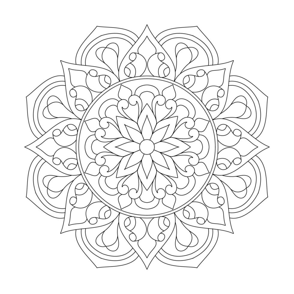 Tranquil Kids Mandala Coloring Book Page for kdp Book Interior vector
