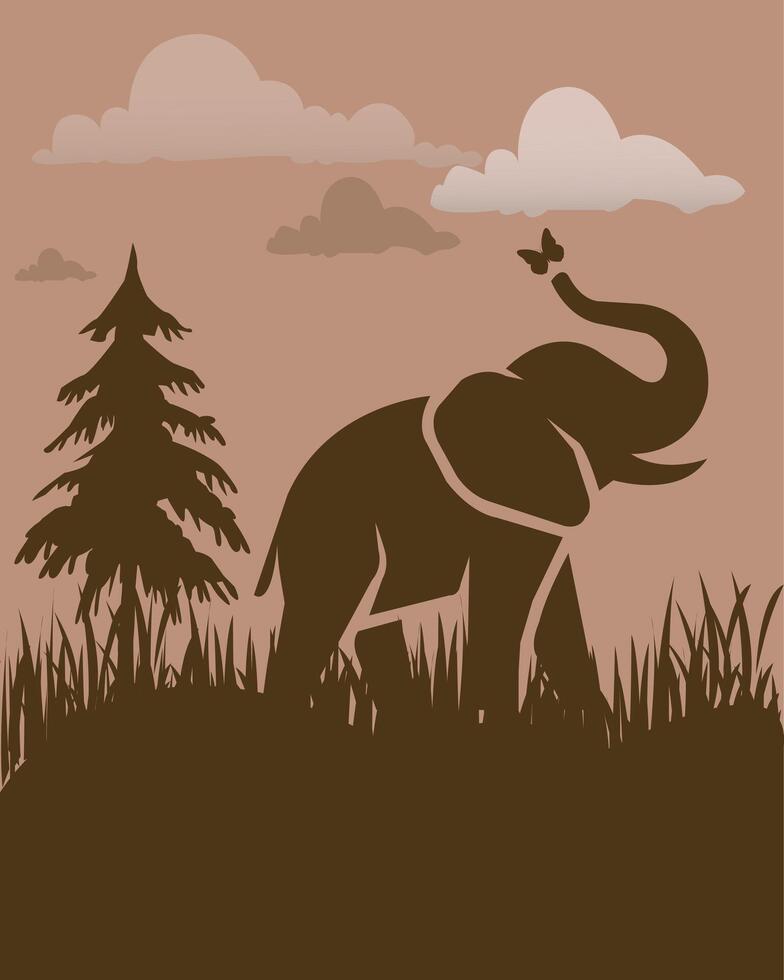elephant image, icon and graphic illustration vector
