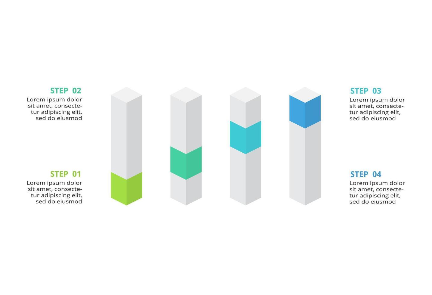 Abstract arrows of graph, diagram with 4 steps, options, parts or processes. business template for presentation vector
