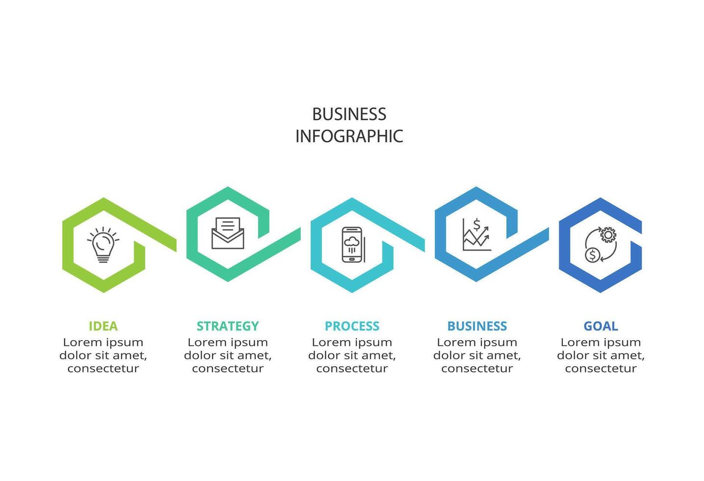 Abstract arrows of graph, diagram with 5 steps, options, parts or processes. business template for presentation vector