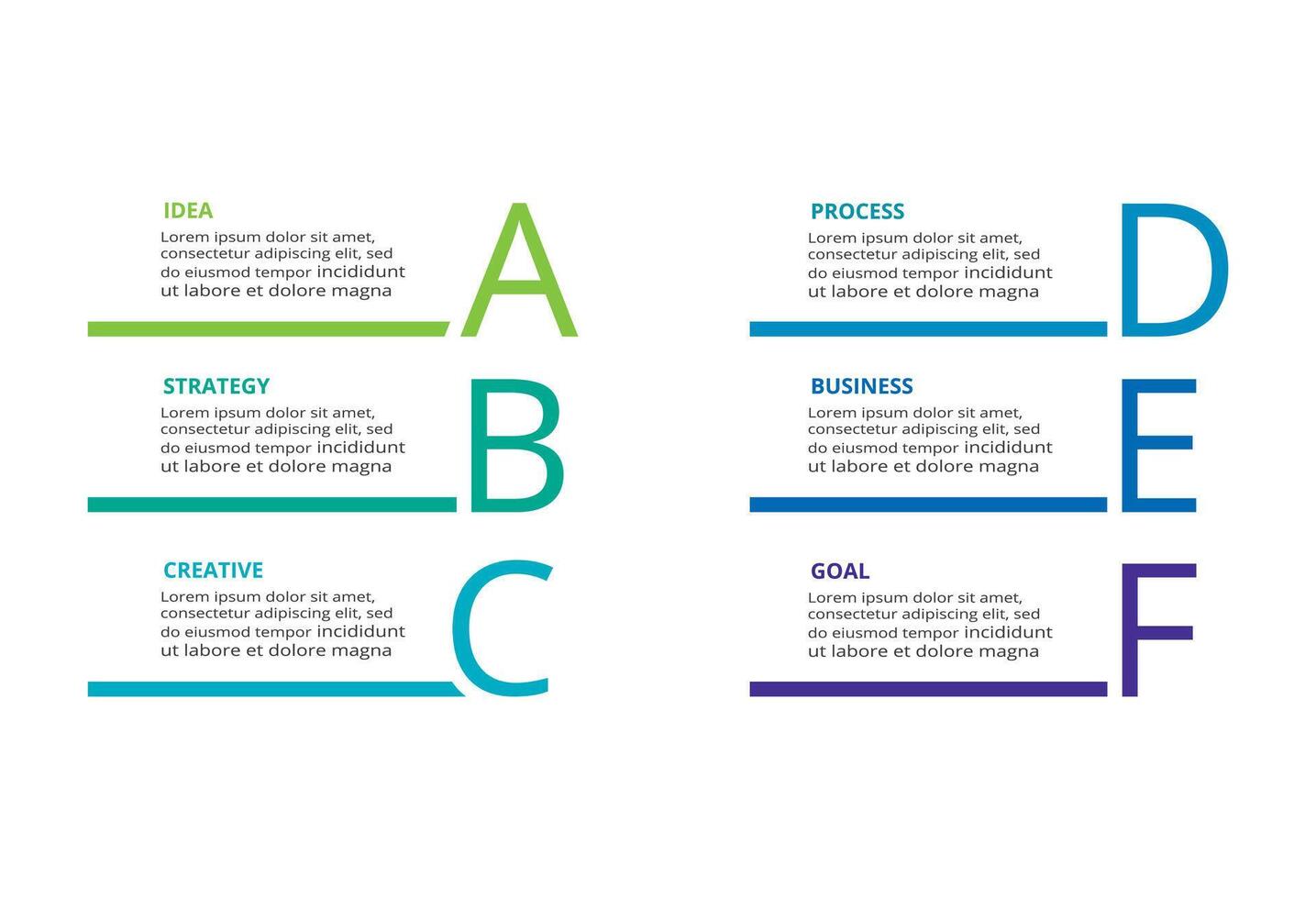 Abstract arrows of graph, diagram with 6 steps, options, parts or processes. business template for presentation vector