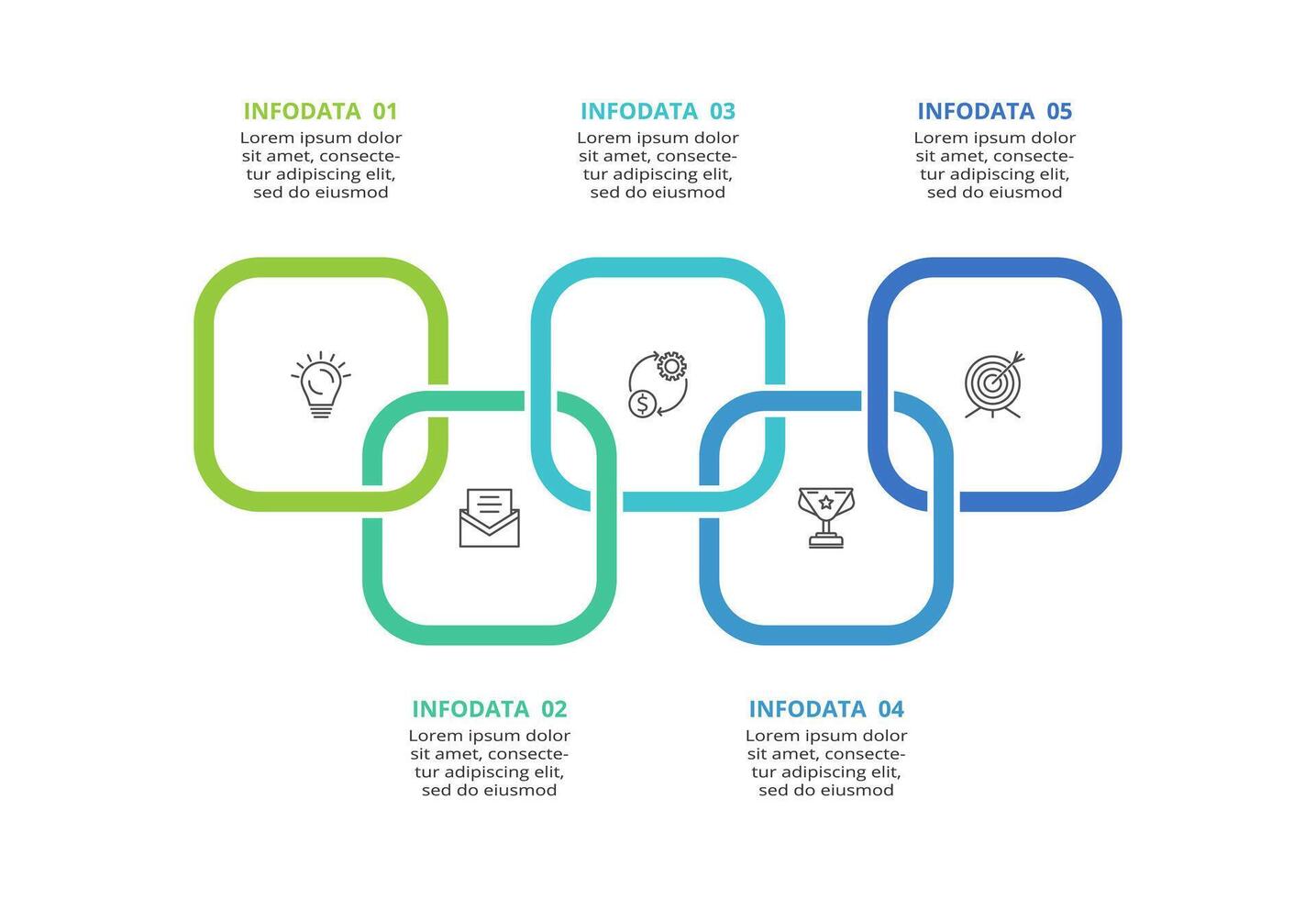 Abstract arrows of graph, diagram with 5 steps, options, parts or processes. business template for presentation vector