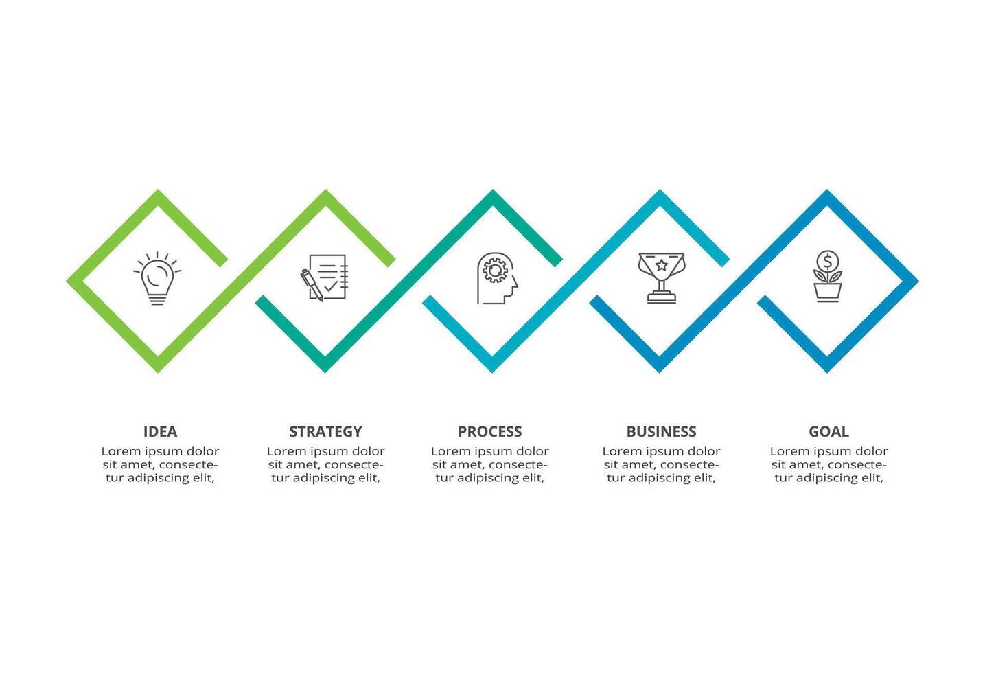 Abstract arrows of graph, diagram with 5 steps, options, parts or processes. business template for presentation vector