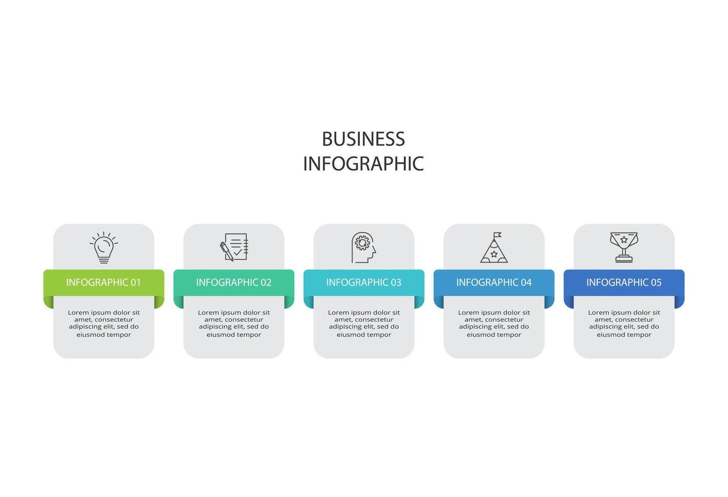 Abstract arrows of graph, diagram with 5 steps, options, parts or processes. business template for presentation vector