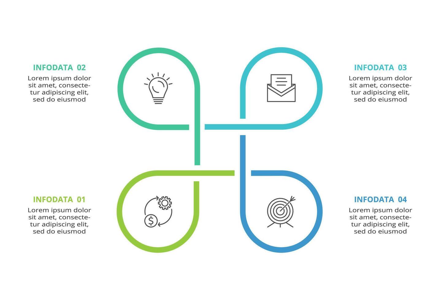 Abstract arrows of graph, diagram with 4 steps, options, parts or processes. business template for presentation vector