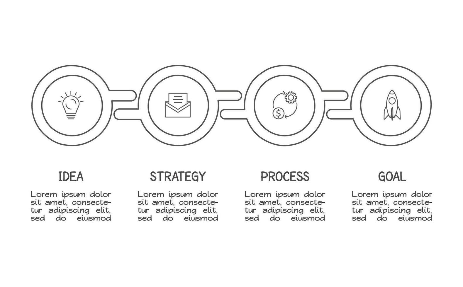 Doodle infographic elements with 4 options. business template for presentation vector