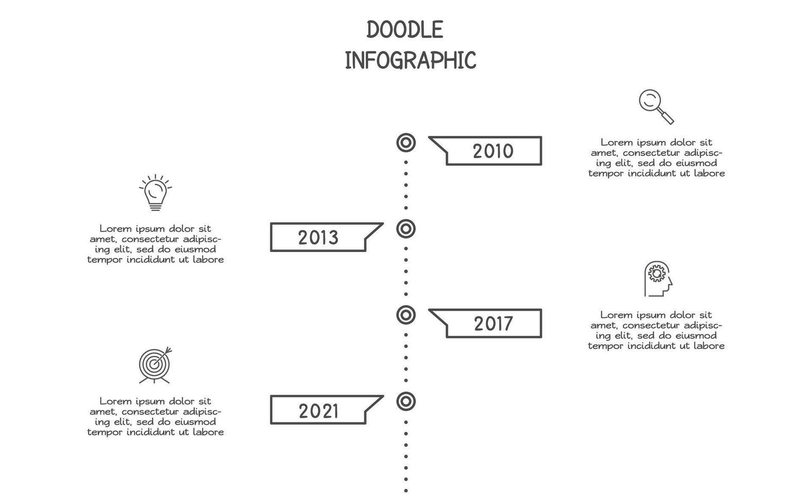 Doodle infographic elements with 4 options. business template for presentation vector