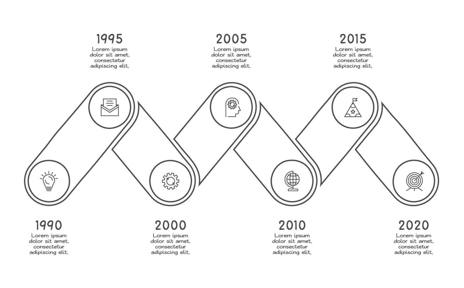 Doodle infographic elements with 7 options. business template for presentation vector