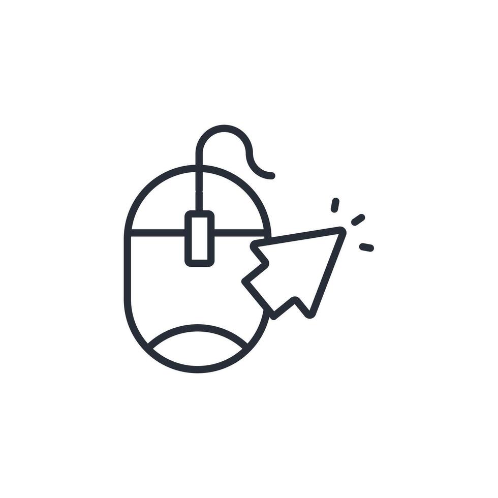 pay per click icon. .Editable stroke.linear style sign for use web design,logo.Symbol illustration. vector