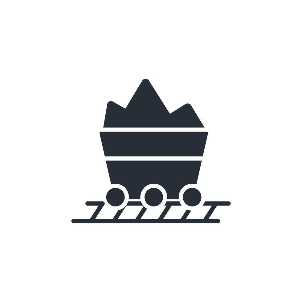 coal wagon icon. .Editable stroke.linear style sign for use web design,logo.Symbol illustration. vector