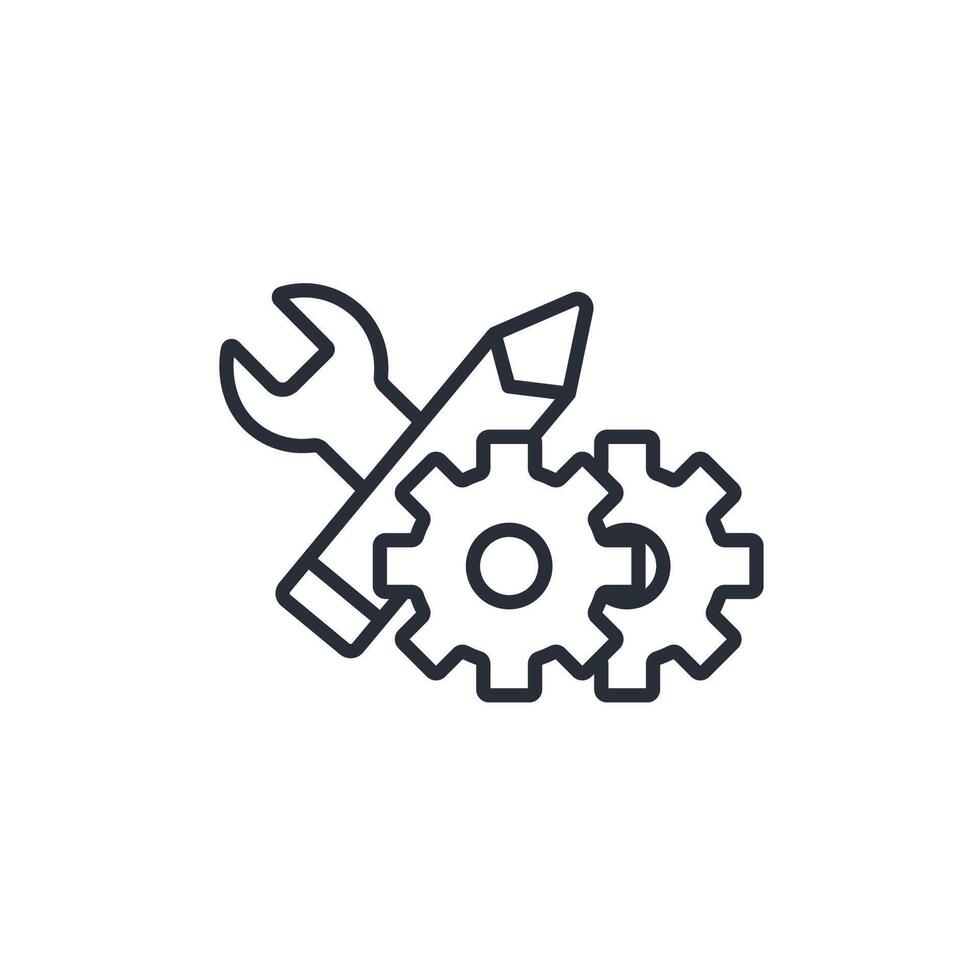 technical support icon. .Editable stroke.linear style sign for use web design,logo.Symbol illustration. vector