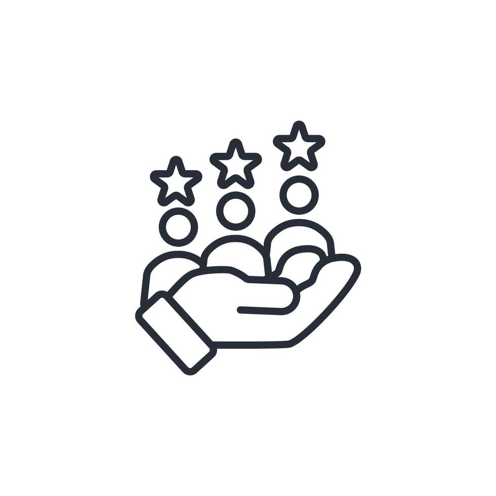 customer review icon. .Editable stroke.linear style sign for use web design,logo.Symbol illustration. vector