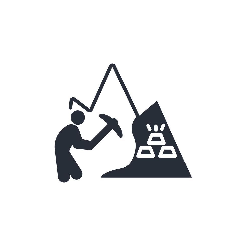 underground mining icon. .Editable stroke.linear style sign for use web design,logo.Symbol illustration. vector